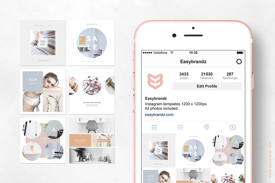 简约风格Instagram促销模板蚂蚁素材精选 Instagram Promotion Clean Templates插图(2)