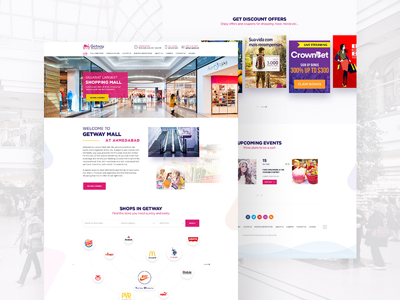 购物中心官网网站模板第一素材精选 Shopping Mall Landing Page Website Template插图