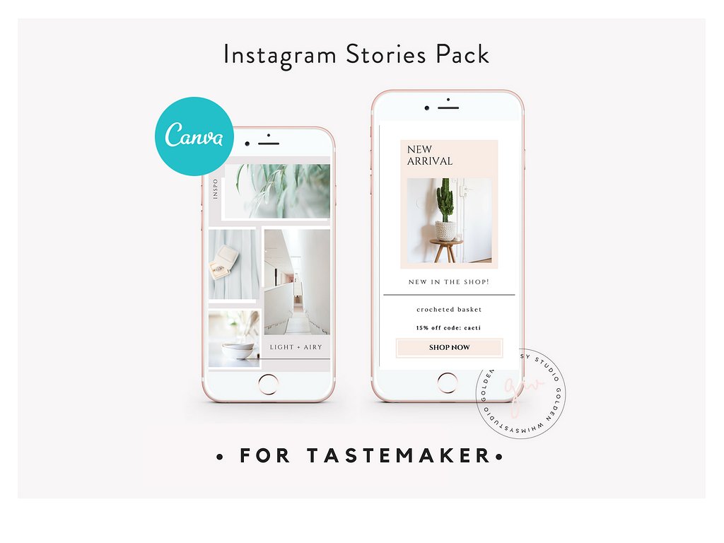 社交媒体新媒体文章贴图设计模板第一素材精选 CANVA Insta Stories for Tastemaker插图