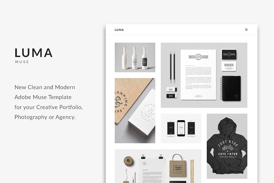 简约现代创意网站Muse模板第一素材精选 LUMA – Creative Muse Template插图