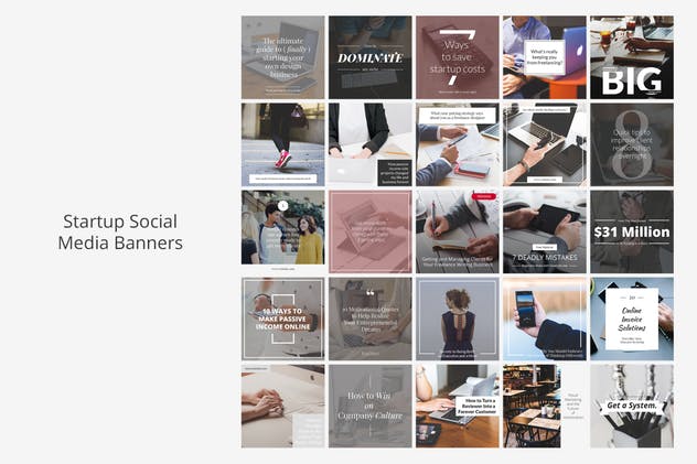 250个社交媒体营销Banner设计模板第一素材精选素材 Instagram Social Media Banners Pack插图(11)