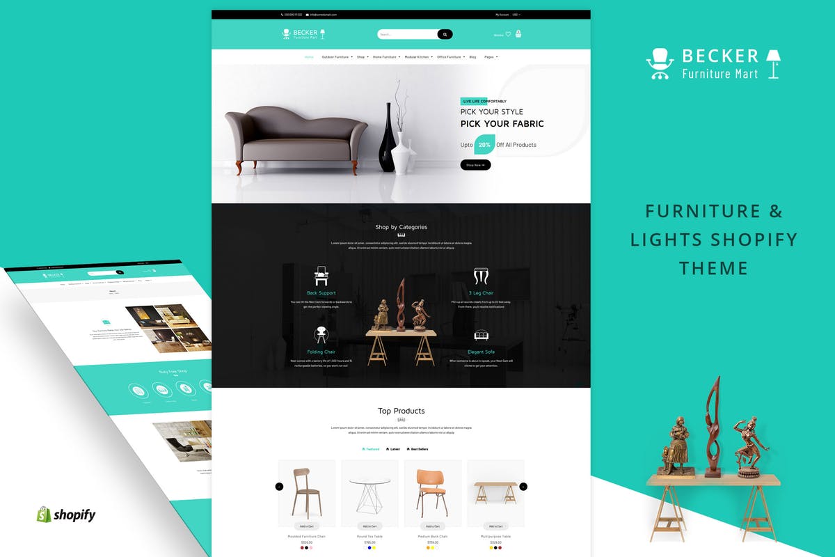 家具和灯具灯饰品牌网站/商城Shopify主题 Becker | Furniture & Lights Shopify Theme插图
