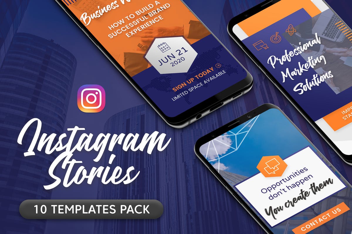 干净和现代设计风格 Instagram 社交媒体贴图模板第一素材精选 Instagram Stories插图
