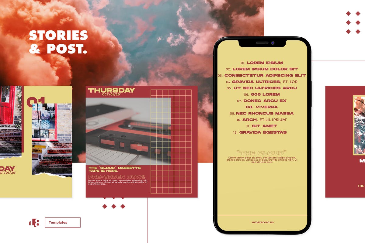 Instagram社交平台塑料纹理背景贴图设计模板第一素材精选v1 Instagram Template Vol.1插图(2)