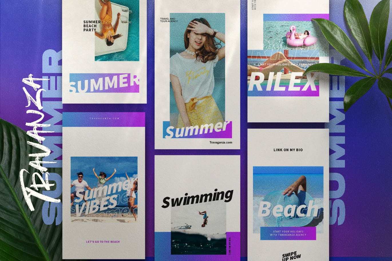 夏季主题社交媒体设计模板蚂蚁素材精选素材 TRANSVANZA – Summer Social Media Template+Stories插图(2)