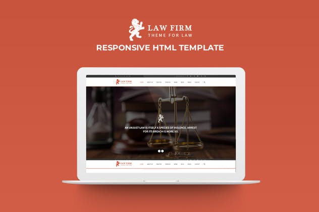 律师事务所响应式网站设计HTML5模板第一素材精选 Law Firm – Responsive HTML Template插图(1)