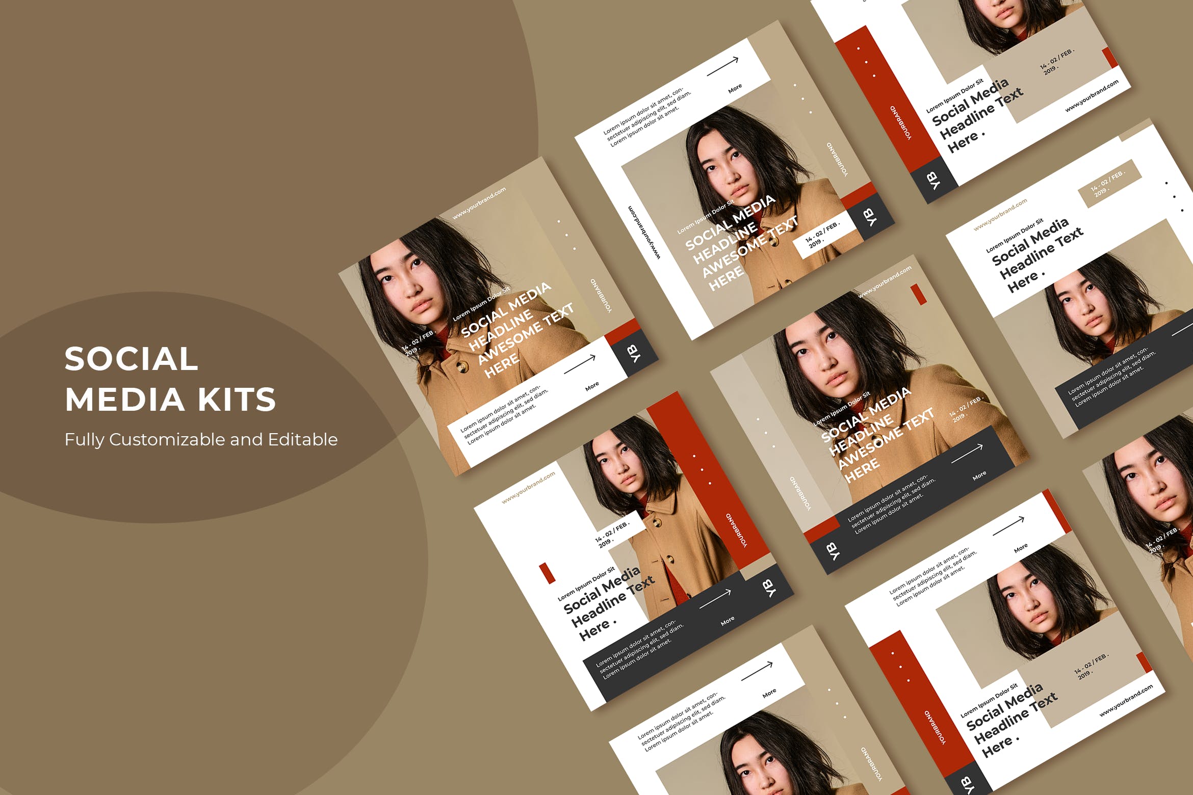 人物主题社交平台广告设计模板第一素材精选v52 SRTP – Social Media Kit.52插图