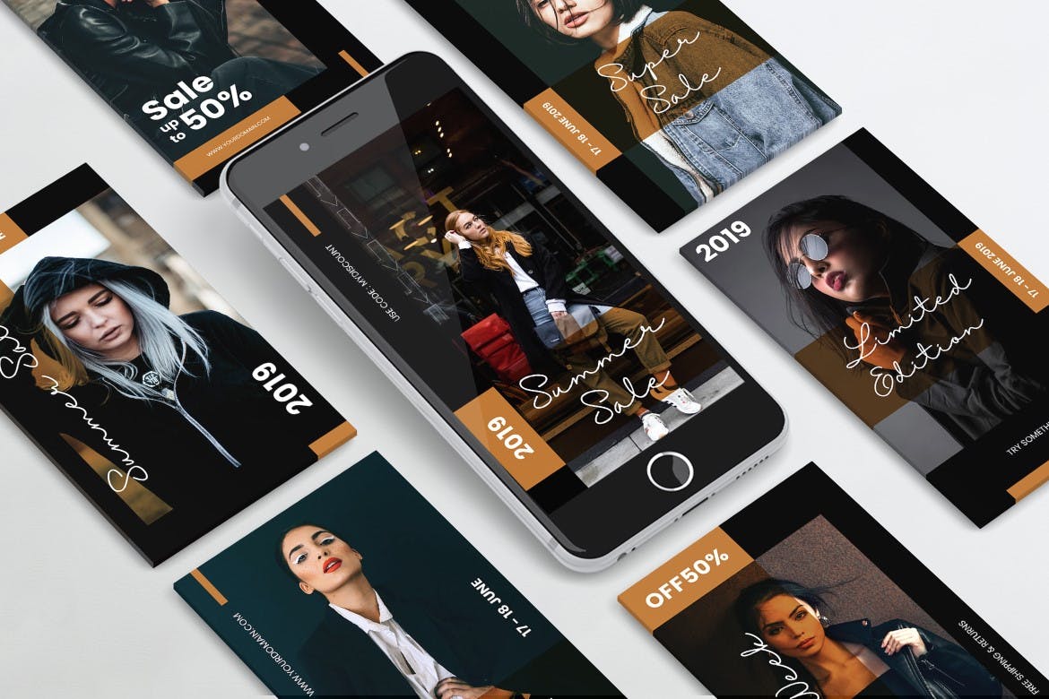优雅时尚主题Instagram品牌故事策划PSD&AI设计模板第一素材精选 Elegant Fashion Instagram Stories PSD & AI插图(2)