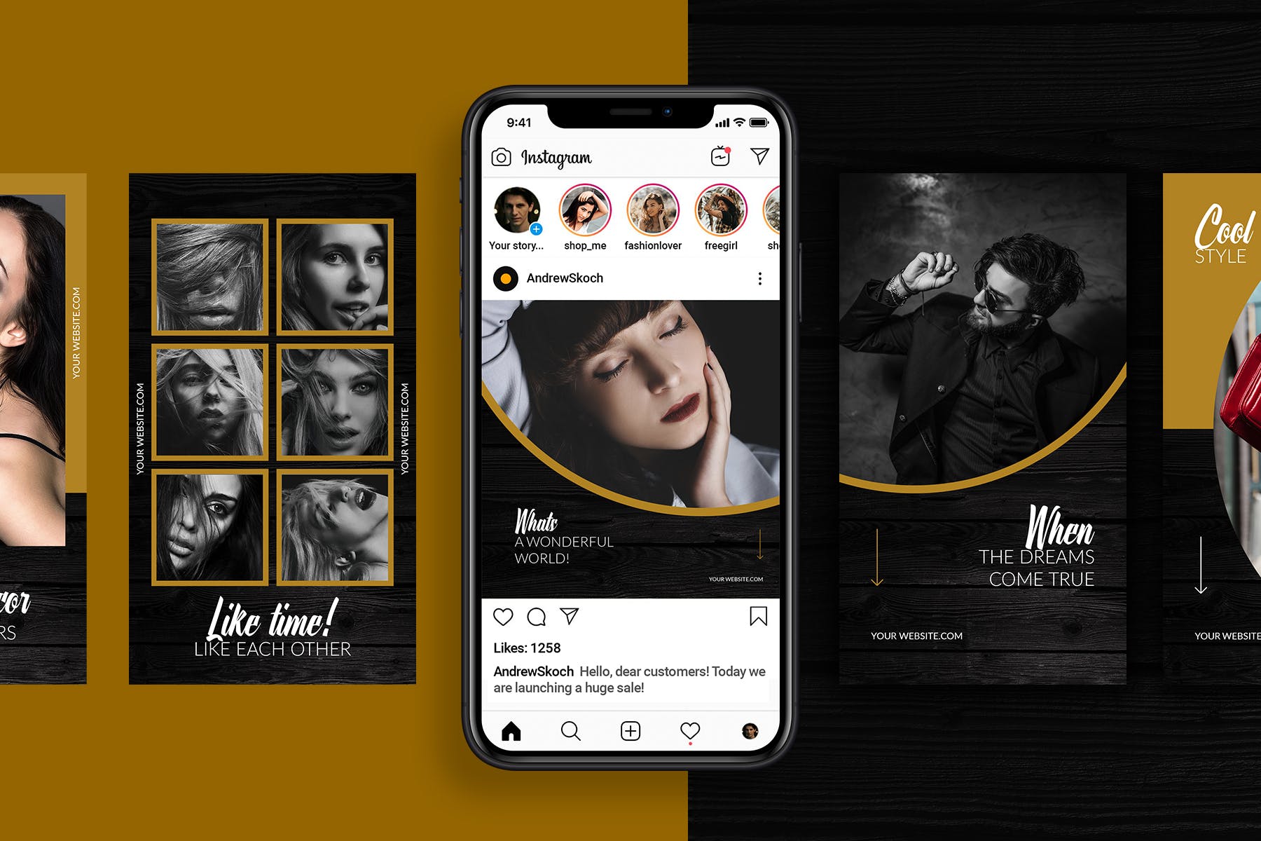 时尚行业适用的Instagram品牌故事&文章贴图设计模板蚂蚁素材精选 Universal Instagram Posts & Stories插图(4)