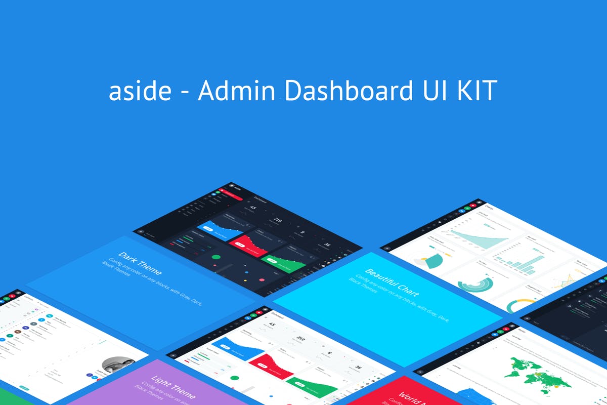 现代Web应用后台管理仪表盘HTML模板第一素材精选 aside – Admin Dashboard UI KIT插图
