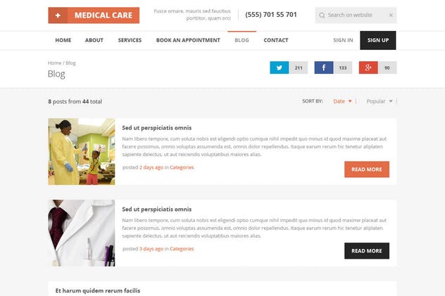 医疗保健医学主题网站设计PSD模板第一素材精选 Medical Care – Medical PSD Template插图(9)