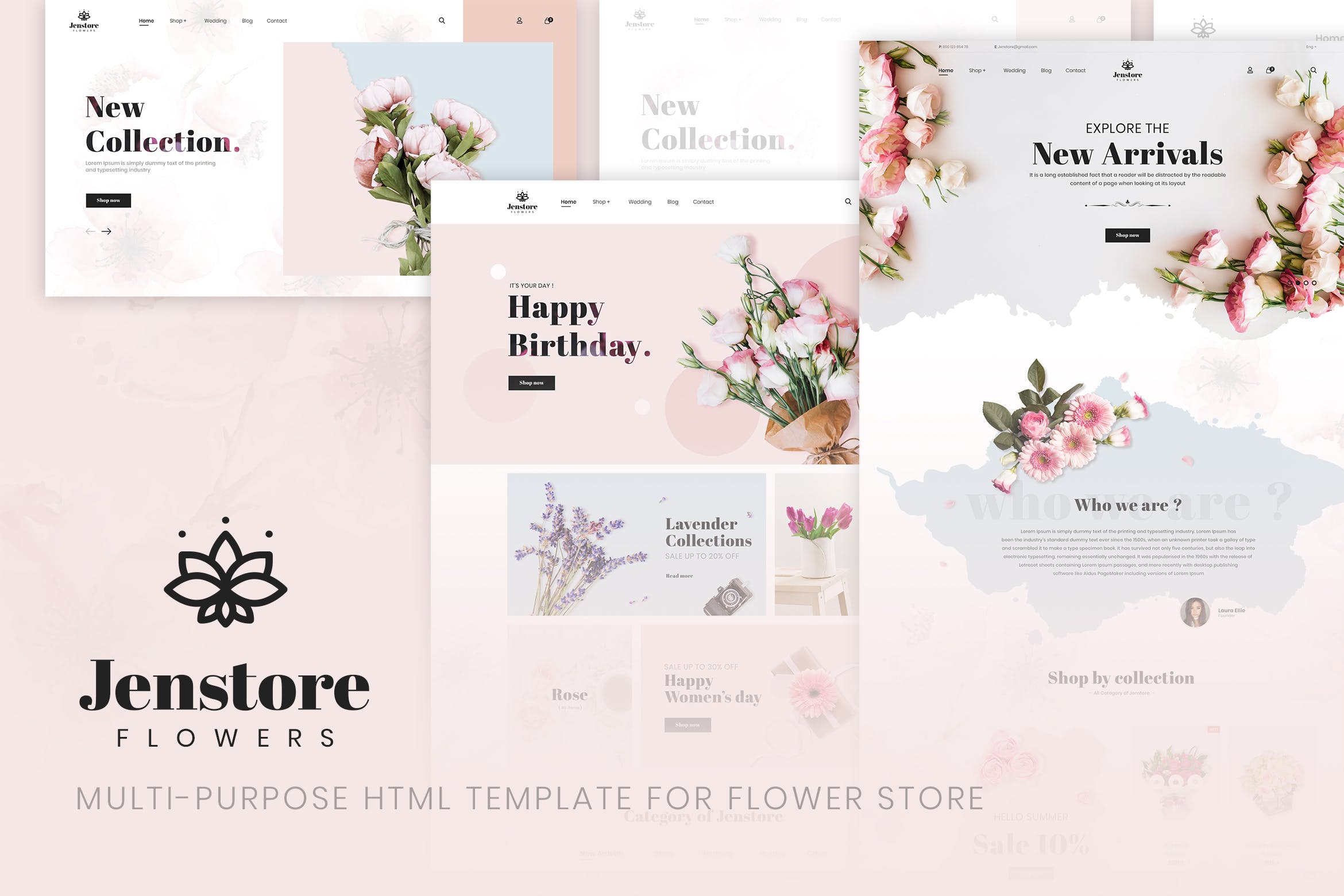 鲜花预订网上商城HTML模板蚂蚁素材精选下载 JenStore |  Flower Store HTML Template插图