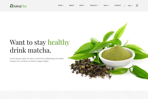 抹茶/咖啡电商网站Shopify主题模板第一素材精选 Sabujcha – Matcha Shopify Theme插图(1)