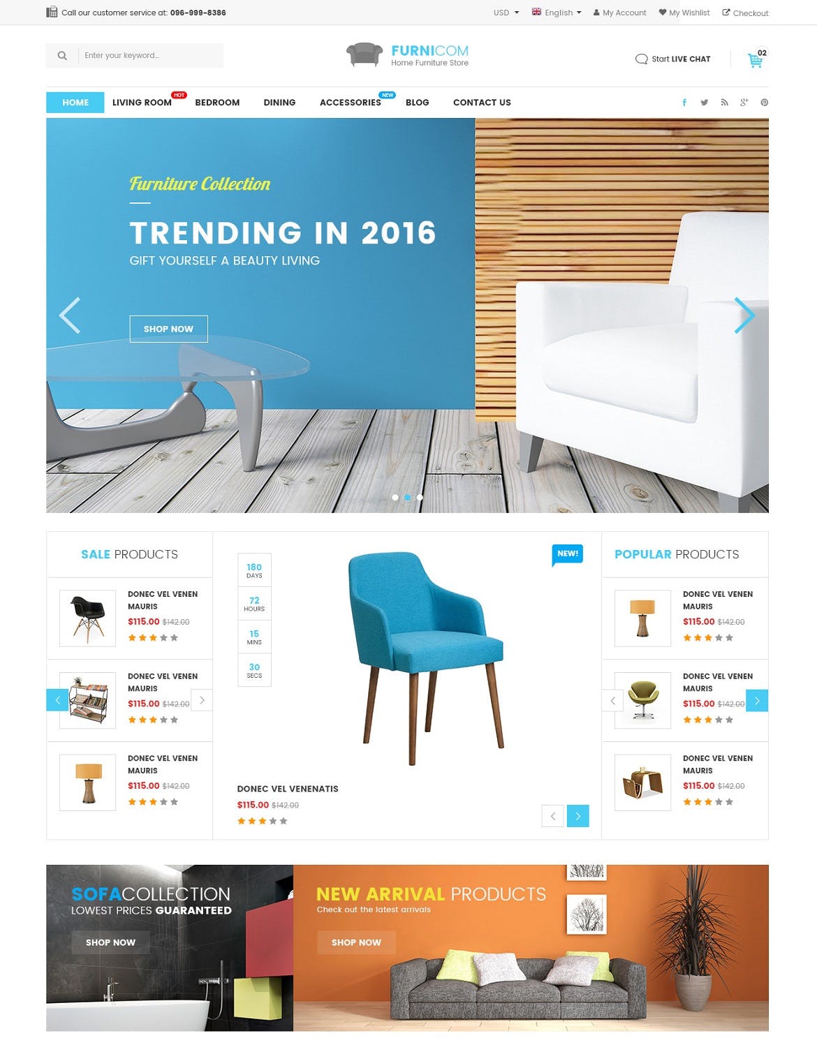 家具家装网上商城HTML模板第一素材精选 Furnicom – Furniture & Interior HTML Template插图(4)