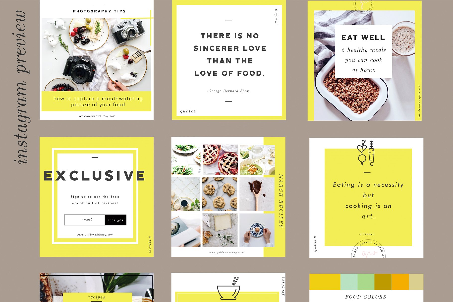 美食饮食社交媒体贴图素材包 Food Blogger Social Media Kit插图(2)