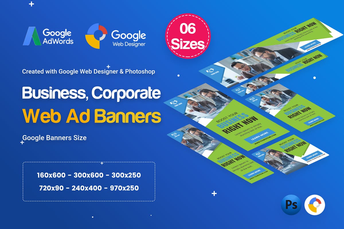 多用途商业/企业谷歌广告Banner设计模板 Multipurpose, Business, Corporate HTML5 D17 – GWD插图