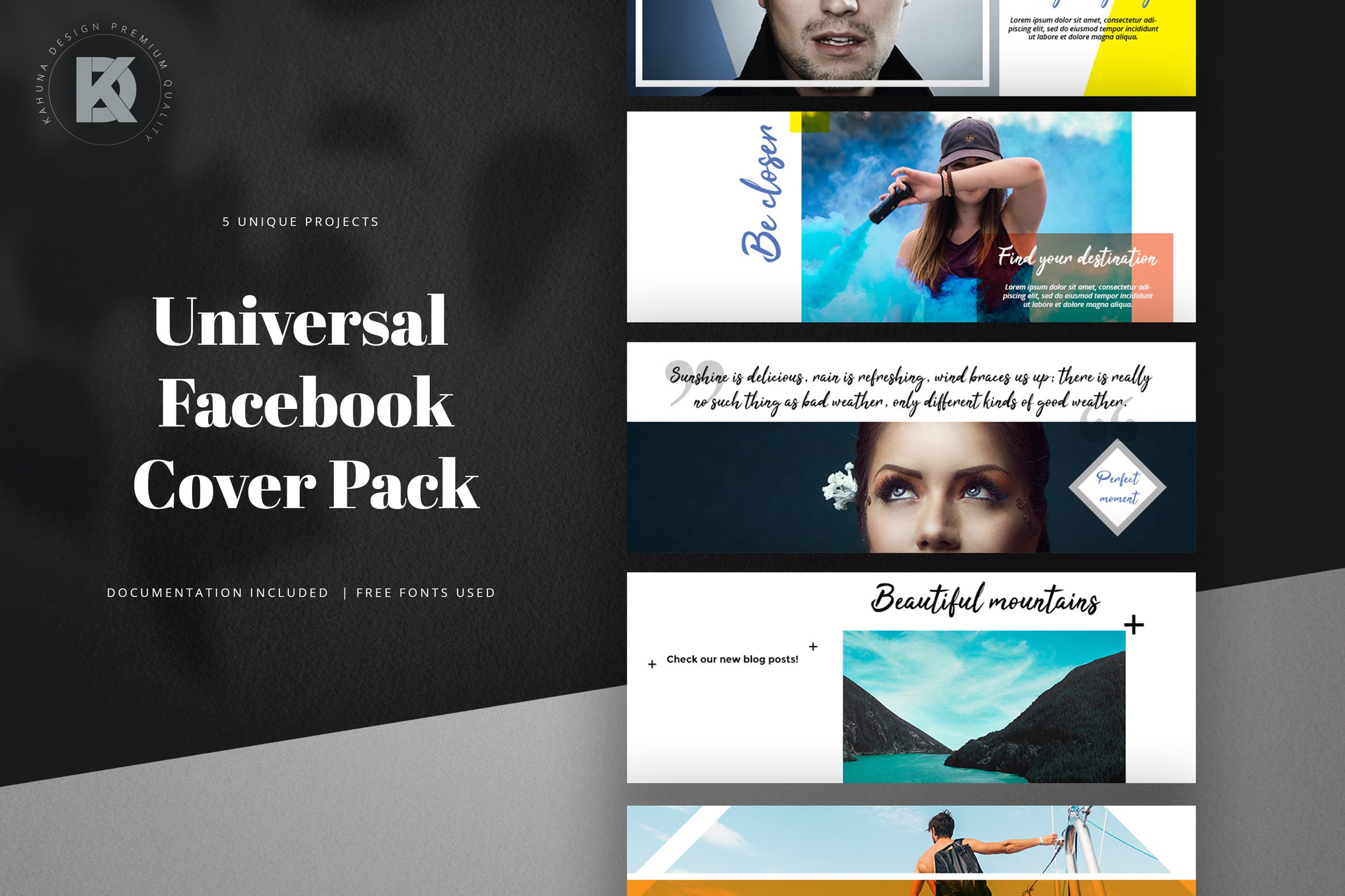 通用实用Facebook主页封面设计模板蚂蚁素材精选 Facebook Cover Universal Pack插图