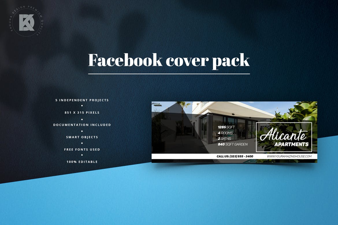 房地产商社交推广Facebook主页封面设计模板第一素材精选 Real Estate Facebook Cover插图(2)