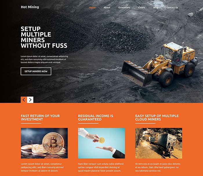 挖矿主题网站Joomla模板第一素材精选 Hot Mining插图(4)