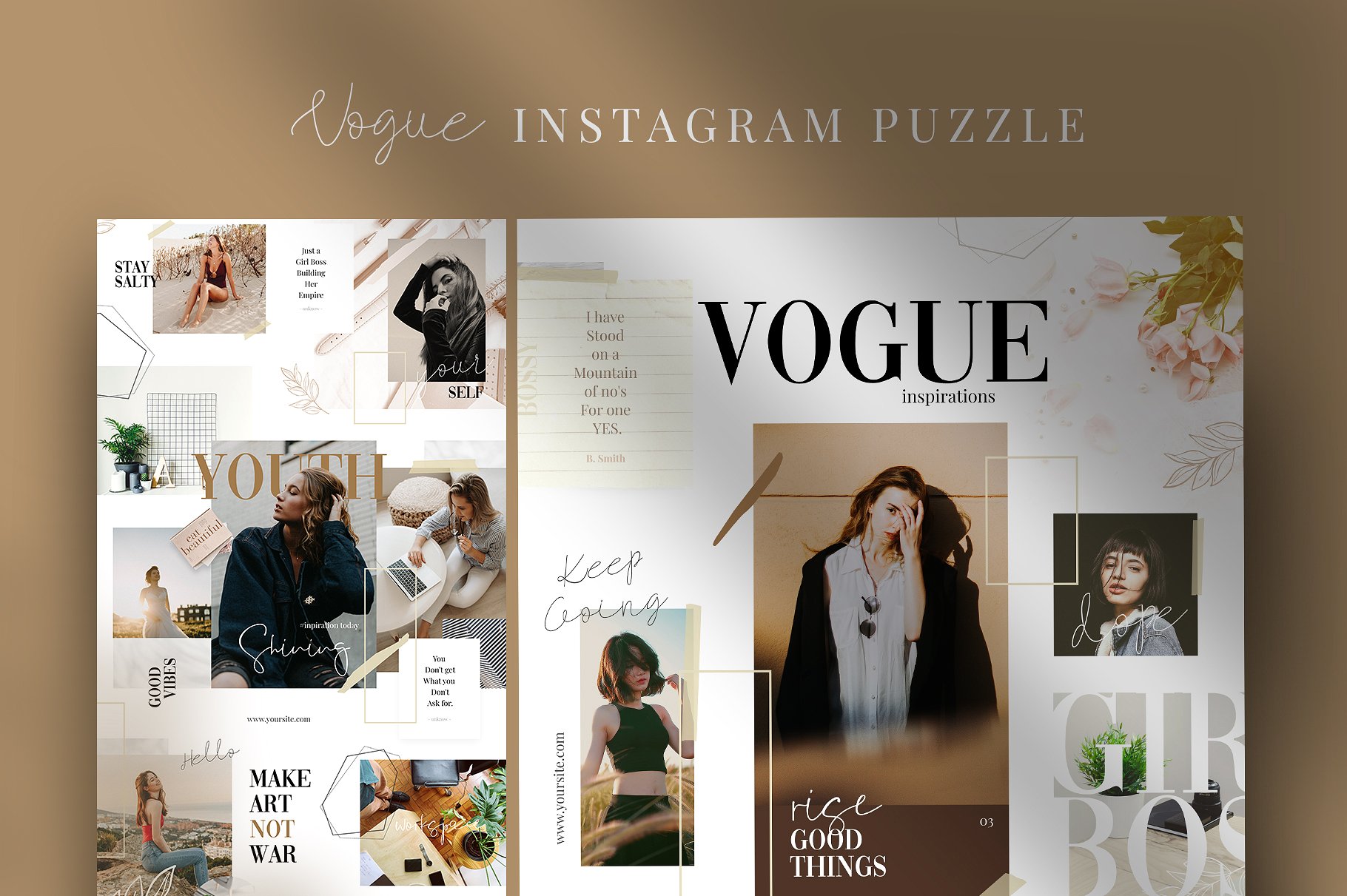 时尚高端的Instagram社交媒体拼图模板蚂蚁素材精选 Vogue – instagram puzzle [psd]插图