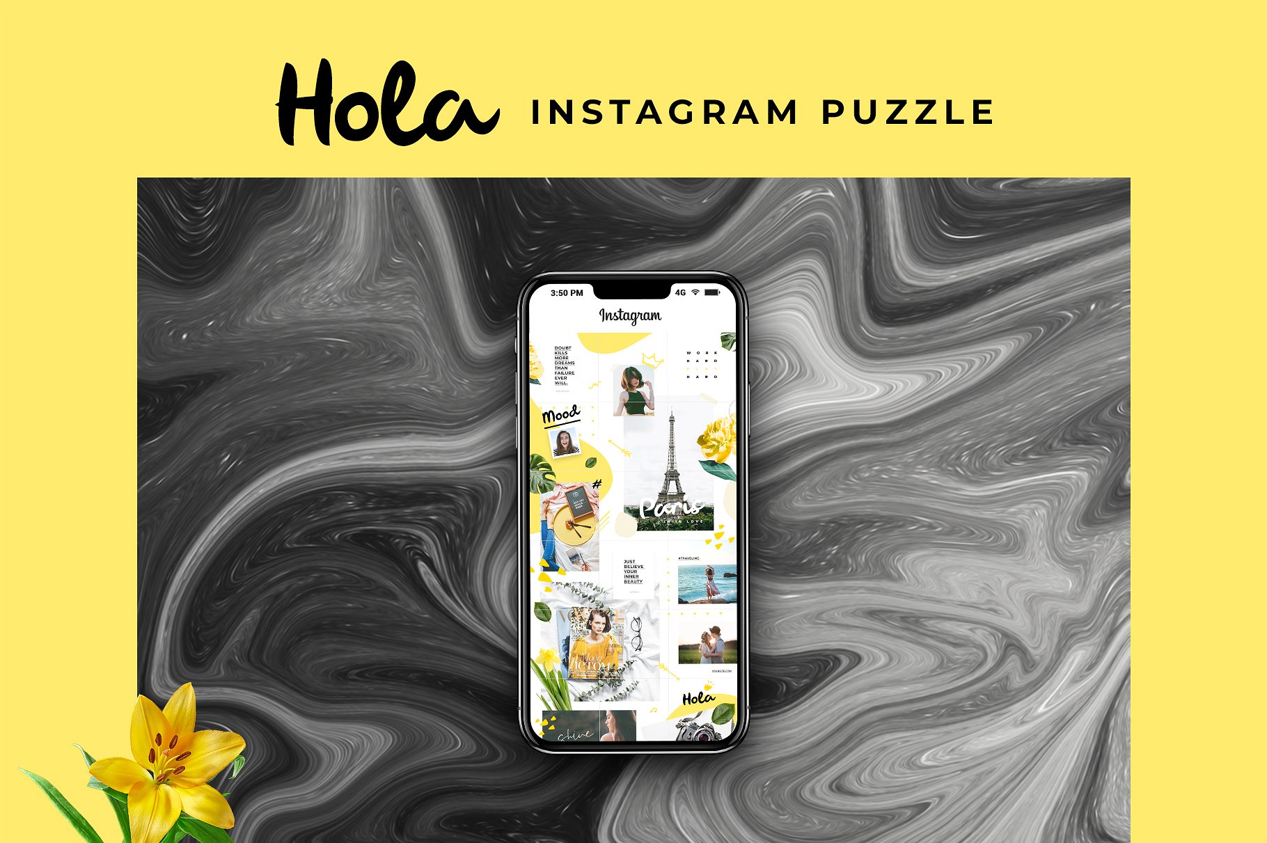 时尚极简的Instagram社交媒体模板大洋岛精选 Instagram Puzzle – Hola [psd]插图2