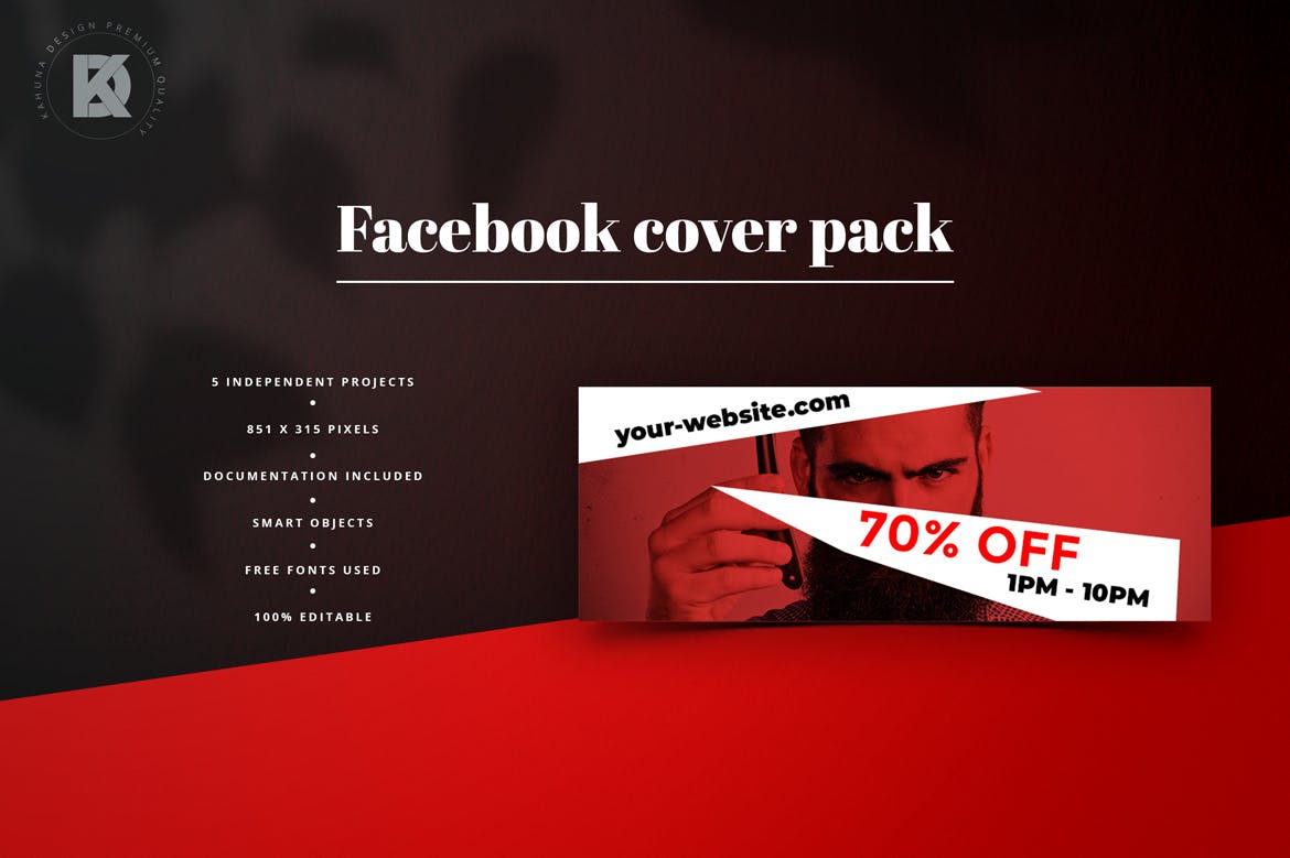 5款Facebook主页促销广告封面设计模板蚂蚁素材精选 Facebook Cover Pack插图(2)