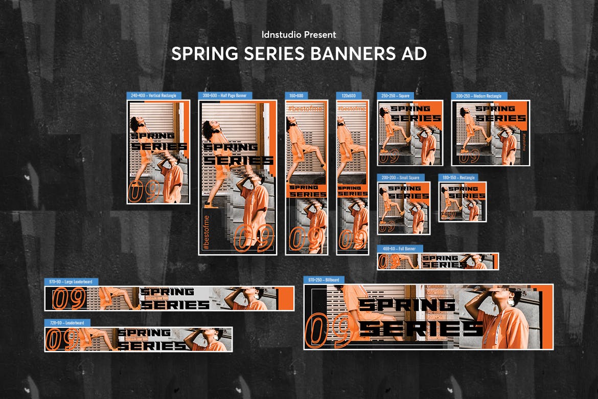 春季新装上市广告Banner图设计PSD模板 Spring Series Banners Ad PSD Template插图(1)