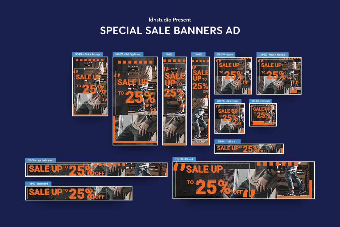 打折促销广告常规尺寸Banner图设计模板 Special Sale Banners Ad PSD Template插图1