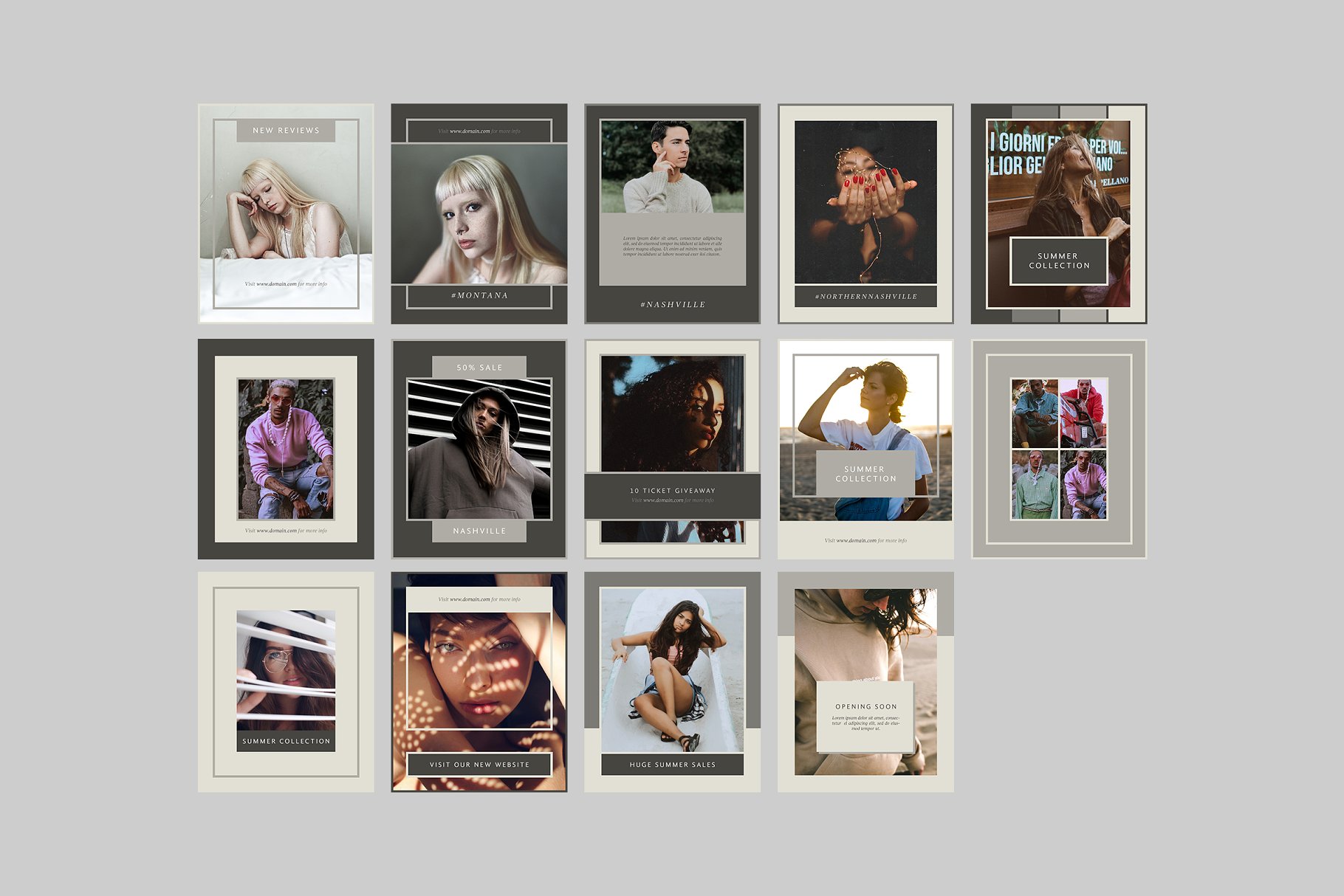 时尚模特摄影主题社交媒体贴图模板蚂蚁素材精选 Nashville Social Media Templates插图(7)