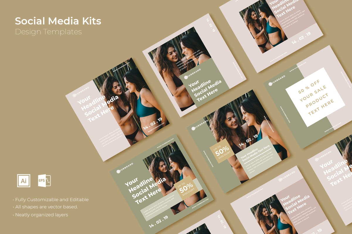 品牌促销活动社交媒体第一素材精选广告模板 SRTP – Social Media Kit.38插图