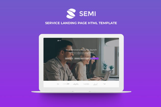 企业营销服务响应式网站HTML模板第一素材精选 Semi – Service Landing Page HTML Template插图(1)