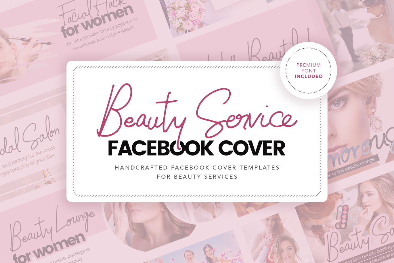 沙龙美容服务推广Facebook主页封面设计模板第一素材精选 Salon & Beauty Service Facebook Cover Template插图