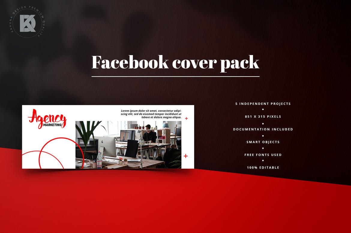 代理行销Facebook封面设计模板第一素材精选 Agency Marketing Facebook Cover Pack插图(1)