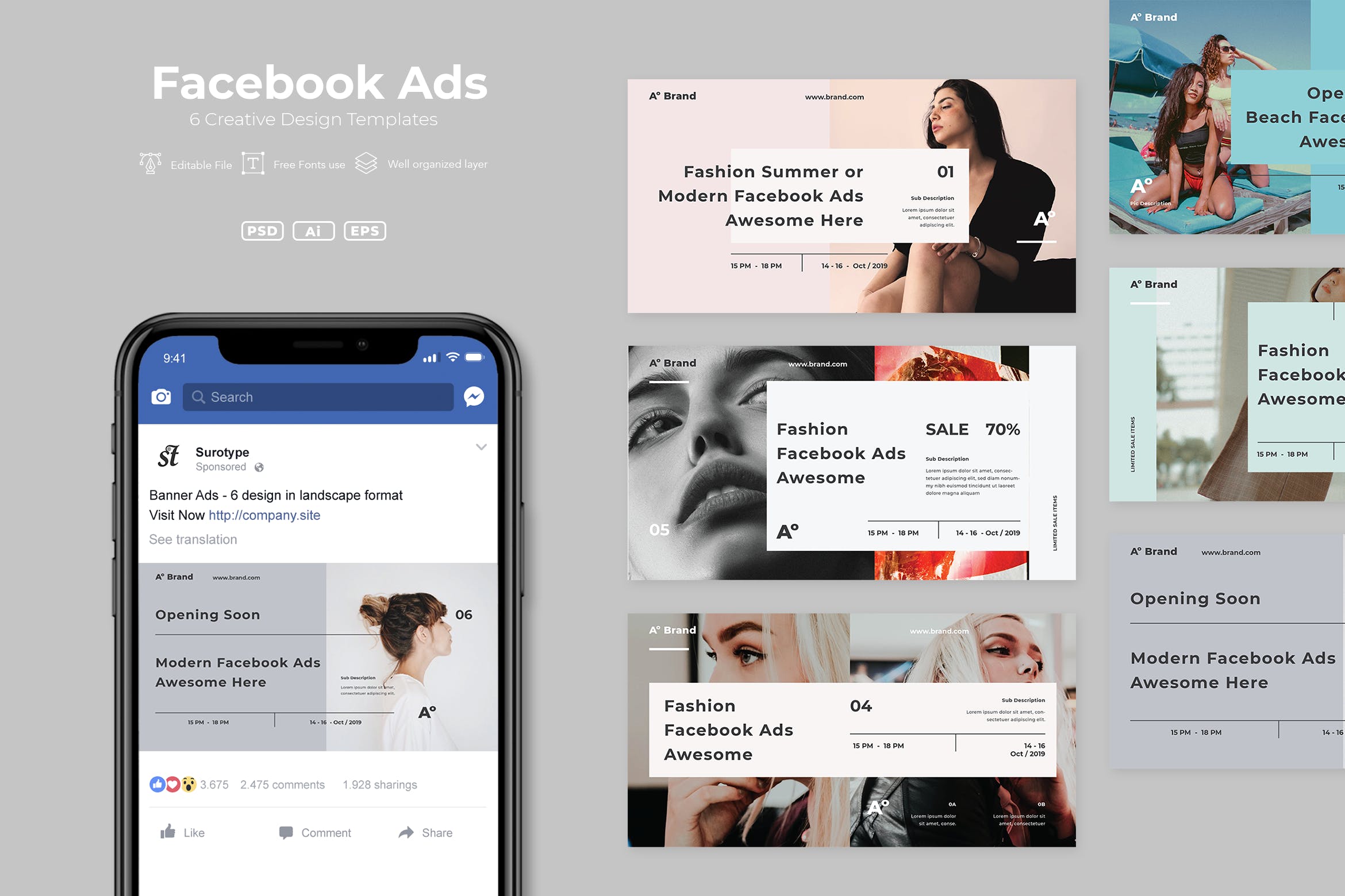 网上商城推广Facebook社交设计素材包v18 SRTP – Facebook Ads. v18插图