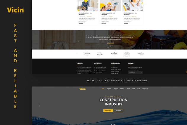 建筑维修服务企业网站HTML模板蚂蚁素材精选 Vicin | Multipurpose Construction & Plumbing HTML插图(1)