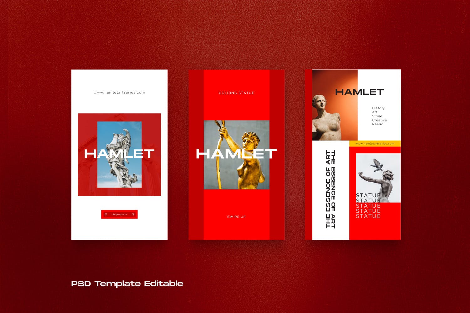 红色设计风格Instagram贴图&品牌故事设计素材包v2 HAMLET PACK 2 – Instagram Template + Stories插图(5)