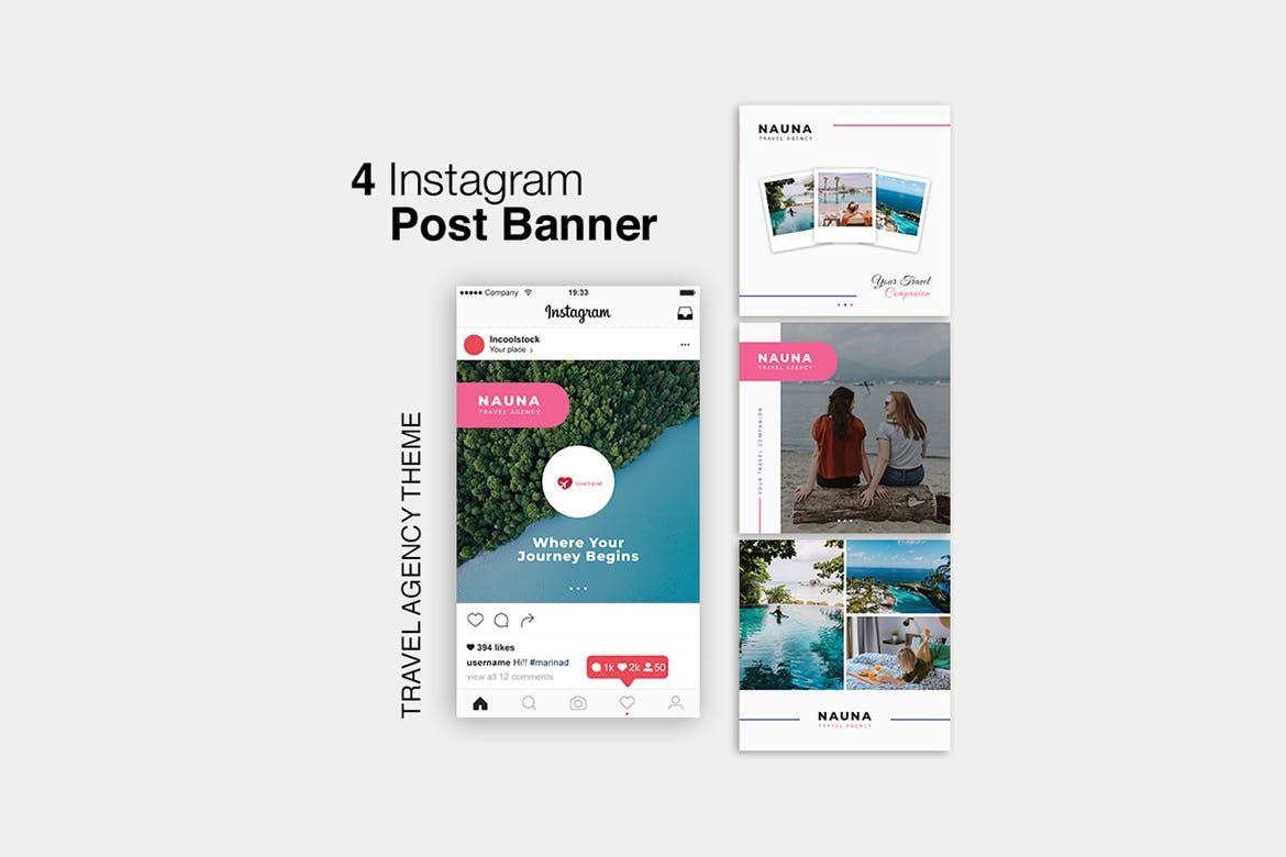 旅行社社交推广Instagram文章贴图设计模板第一素材精选 Nauna Travel Agency Instagram Post插图(2)