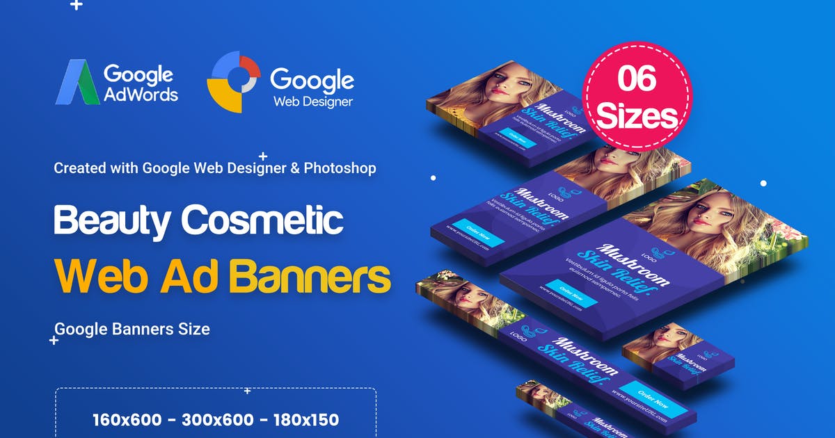 美容化妆品品类谷歌推广大洋岛精选广告模板 C17 – Cosmetic Banners HTML5 – GWD & PSD插图