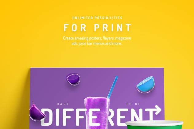 10款有机果汁主题巨无霸广告图片模板第一素材精选 Organic Juice – 10 Premium Hero Image Templates插图(1)