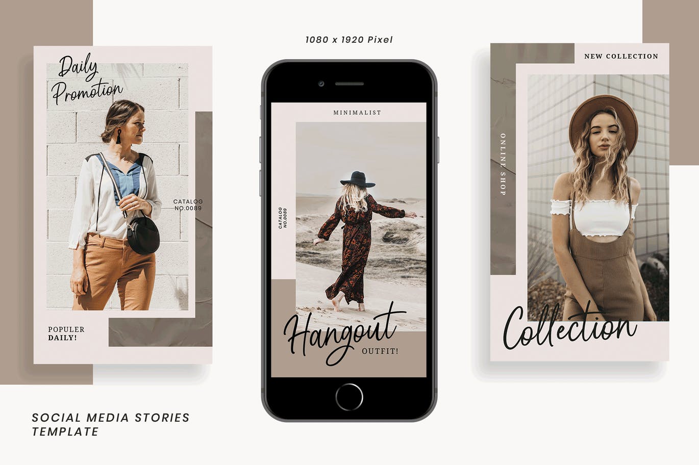 简约风格Instagram社交媒体设计广告图设计模板第一素材精选 Herliana Instagram Story Template插图(1)