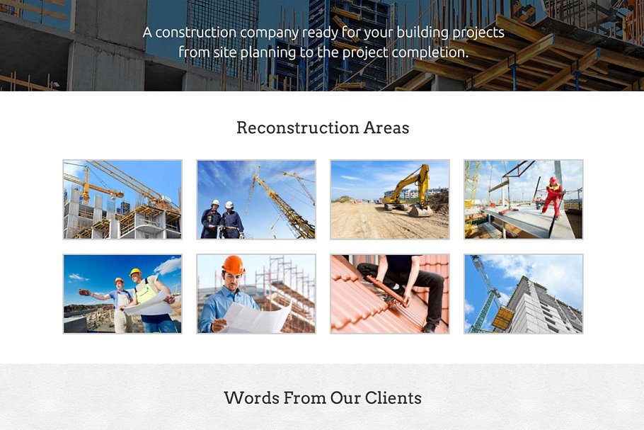 房地产开发商响应式企业网站模板第一素材精选  Hot Construction插图(3)