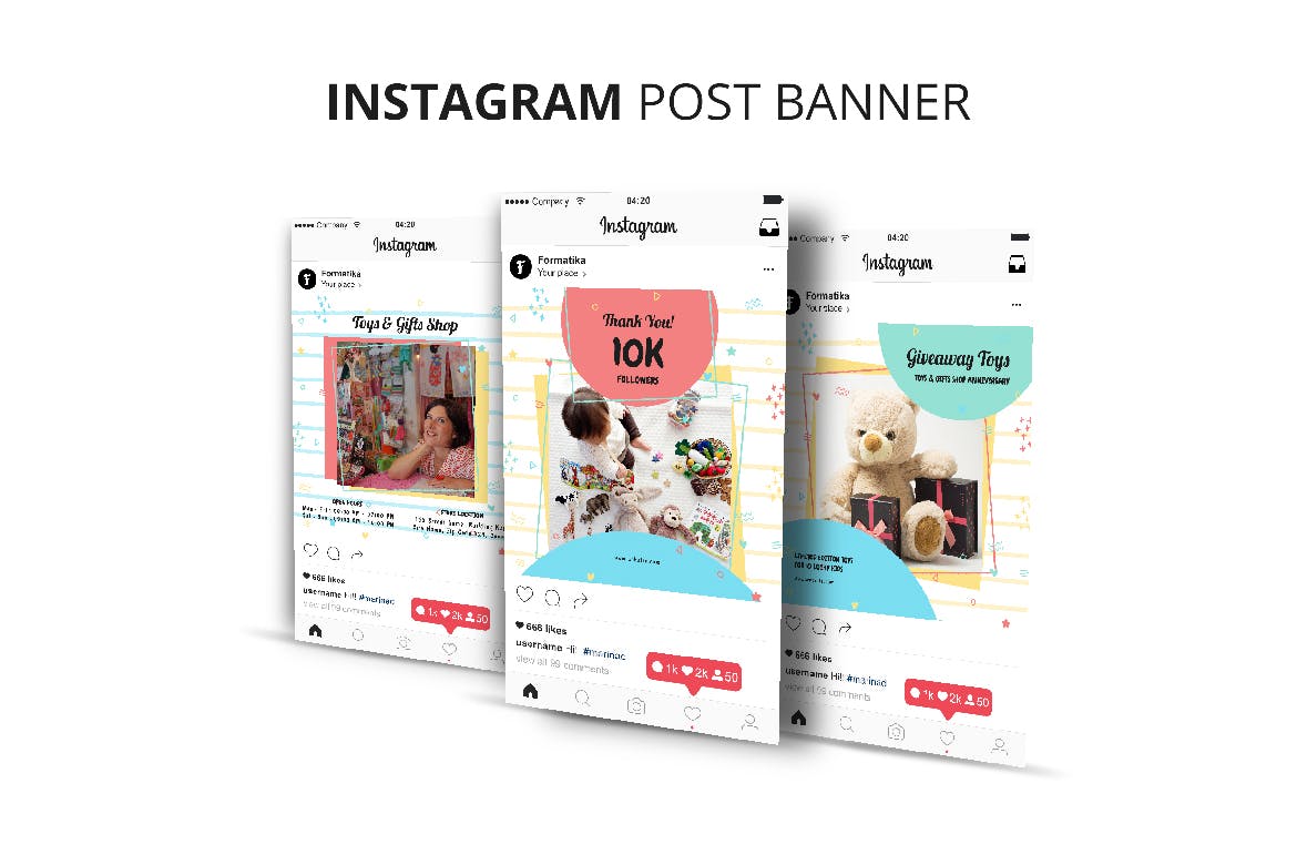 玩具及礼品店Instagram广告贴图设计模板第一素材精选 Toys & Gift Shop Instagram Post Banner插图(5)