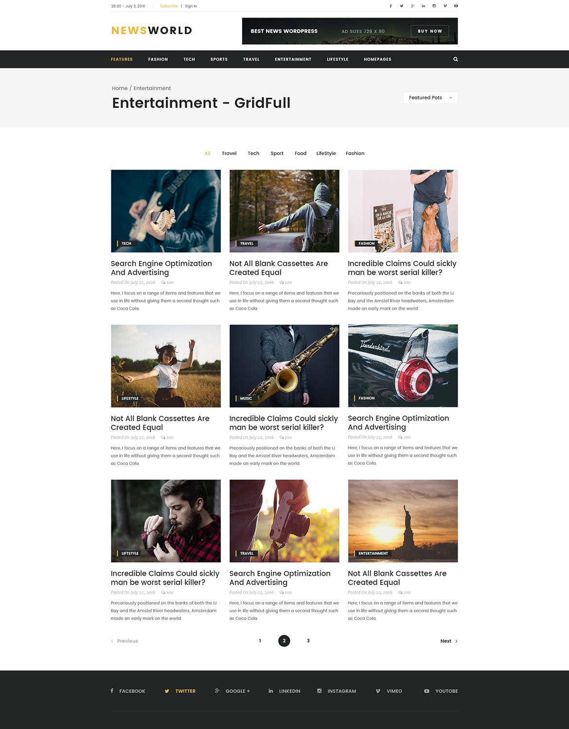 新闻资讯杂志类网站设计HTML模板第一素材精选 Newsworld | Mutil-Concept Magazine HTML5 Template插图(8)
