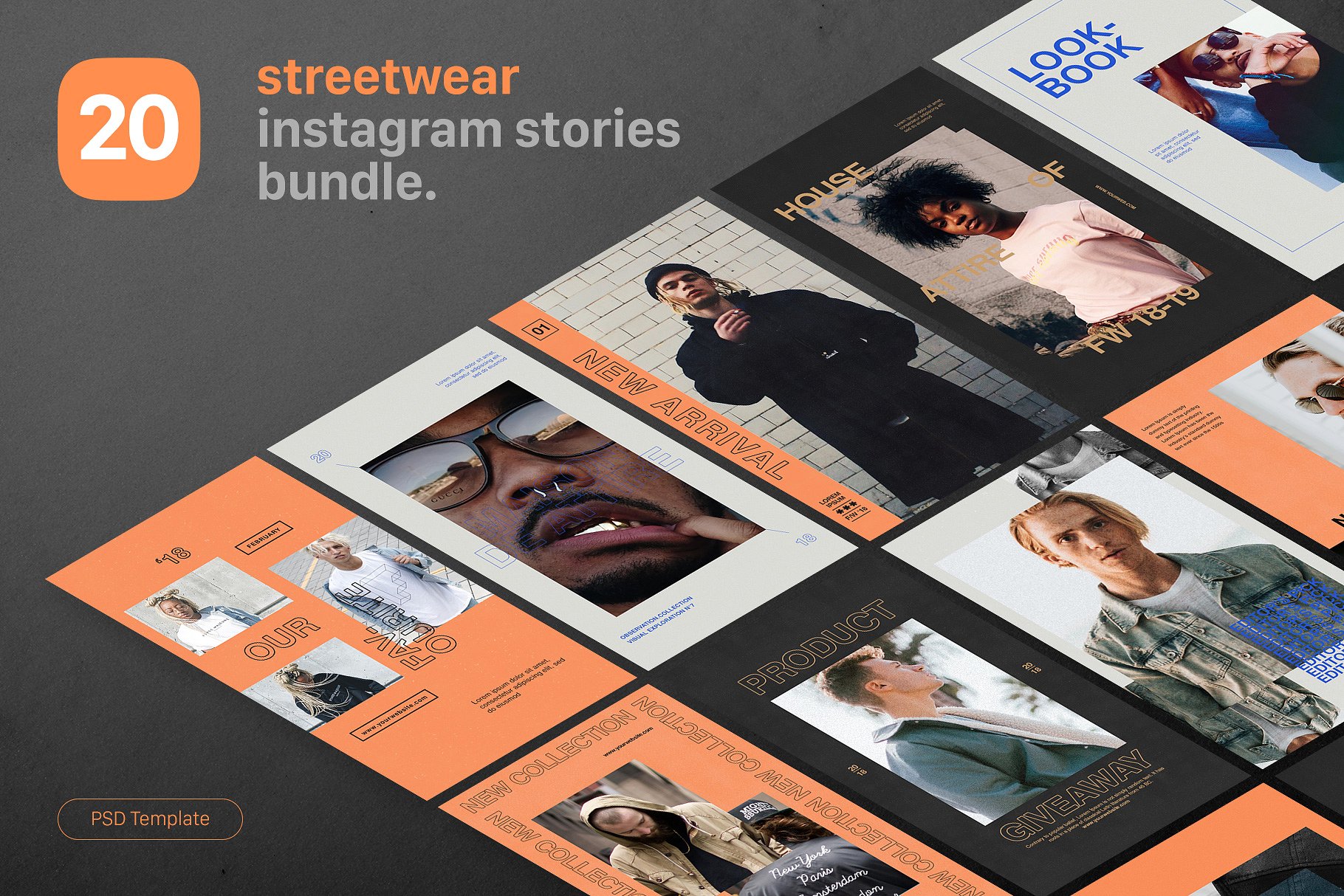 街头服饰Ins故事贴图模板蚂蚁素材精选合集 Instagram Stories – Streetwear插图