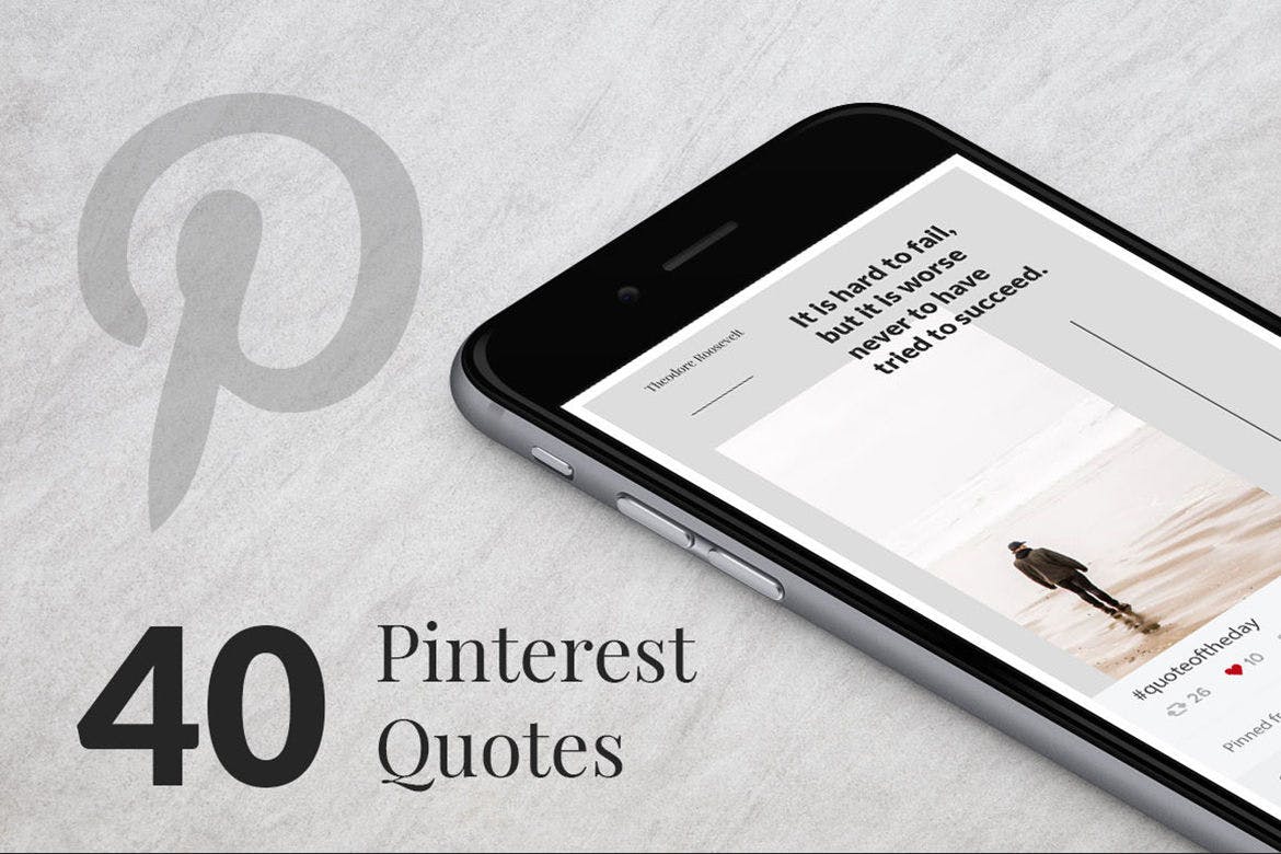 40款Pinterest社交媒体引语设计模板第一素材精选 40 Pinterest Quotes插图