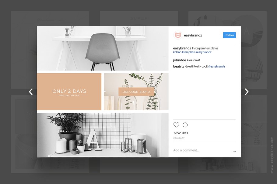 简约风格Instagram促销模板蚂蚁素材精选 Instagram Promotion Clean Templates插图(3)