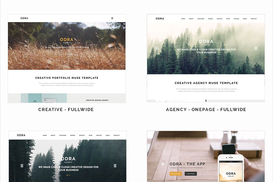 10款多功能Muse网站模板第一素材精选 ODRA – Multi-Purpose Muse Template插图(3)