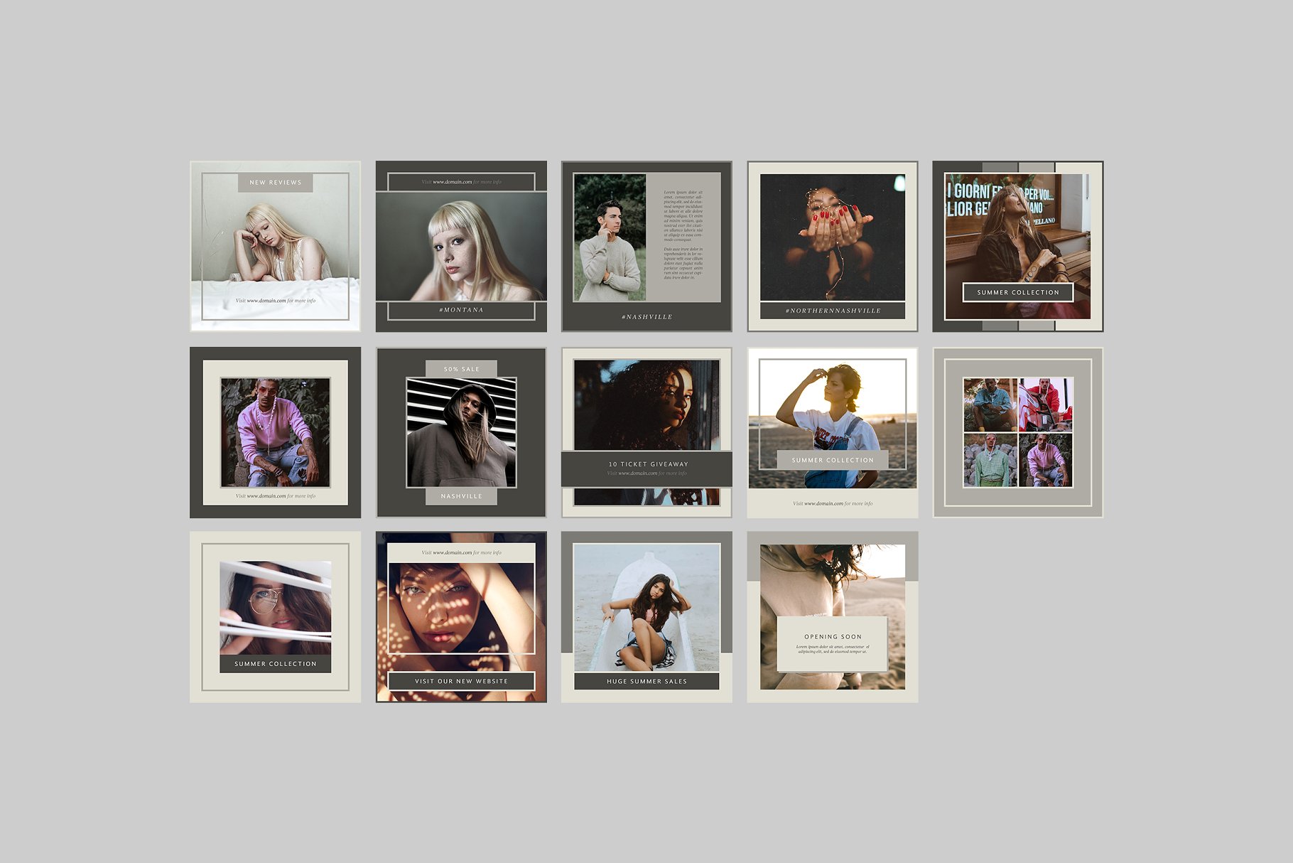 时尚模特摄影主题社交媒体贴图模板大洋岛精选 Nashville Social Media Templates插图6