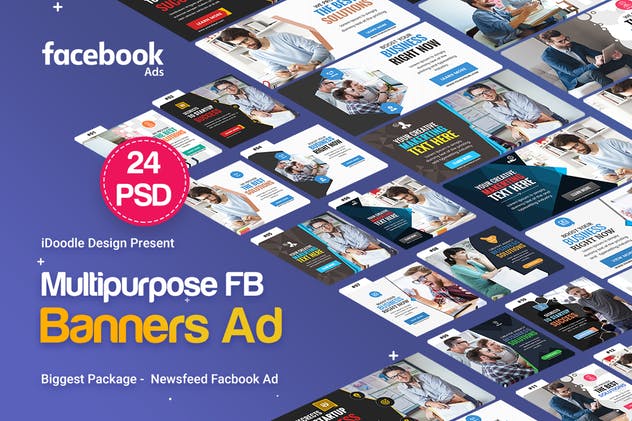 信息流多用途Banner广告模板素材[24个PSD] NewsFeed Multipurpose Banners Ad – 24 PSD插图(1)