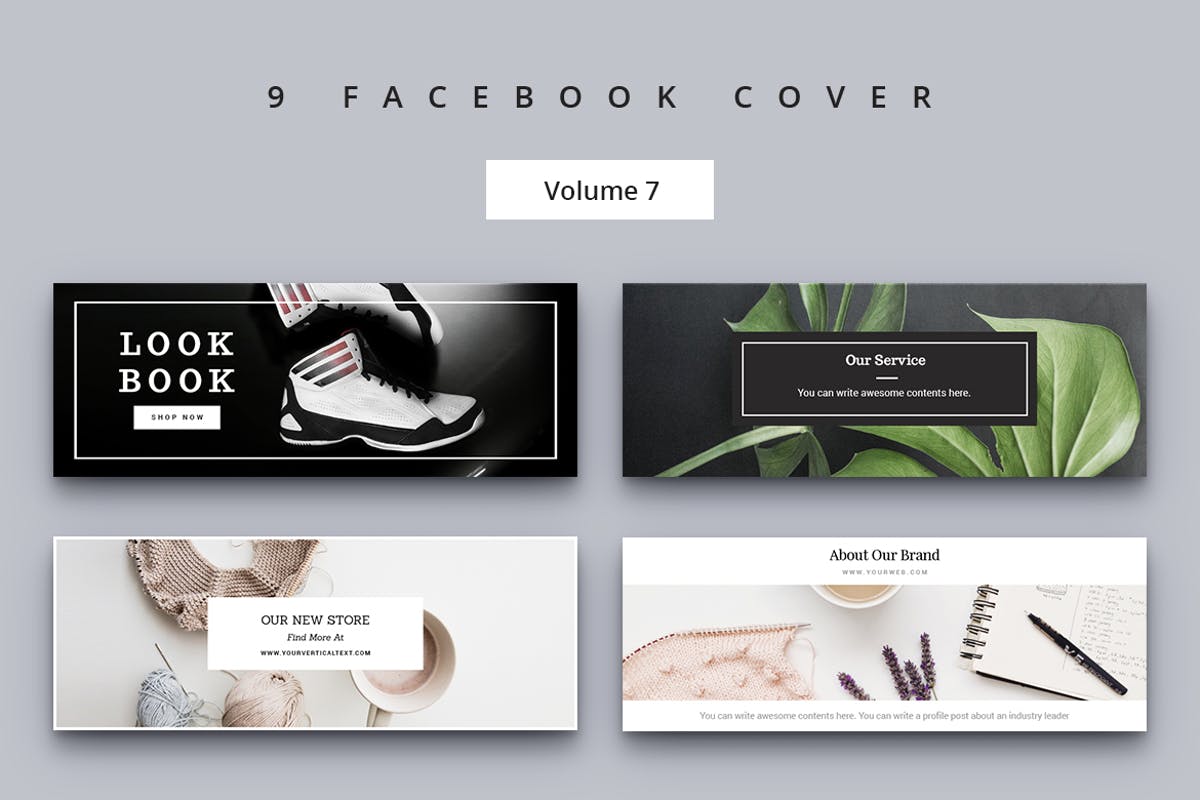 简约排版Facebook脸书网封面Banner设计模板蚂蚁素材精选Vol.7 Facebook Cover Vol. 7插图